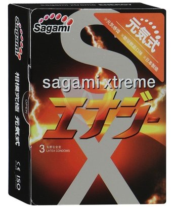 Презервативы ультратонкие Sagami Xtreme Energy со вкусом энергетика 3 шт