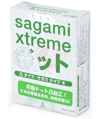 Утончённые рельефные презервативы Sagami Xtreme Type-E 3 шт