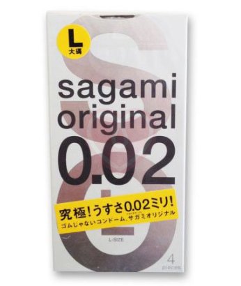 Ультратонкие полиуретановые презервативы Sagami Original 002 размера L 4 шт