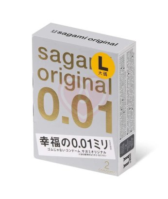 Ультратонкие полиуретановые презервативы Sagami Original 001 размера L 2 шт