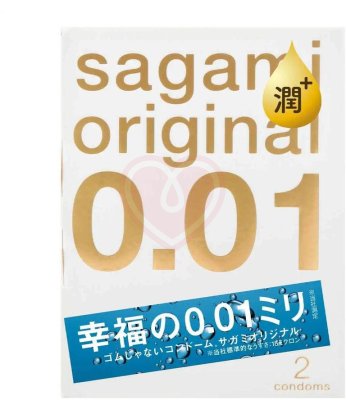 Полиуретановые презервативы Sagami Original 001 Extra Lub с увеличенным количеством смазки 2 шт