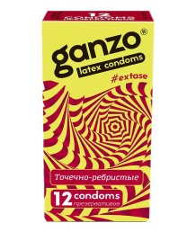 Презервативы Ganzo Extase с точечной и ребристой поверхностью 12 шт