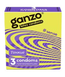 Тонкие презервативы Ganzo Sense 3 шт