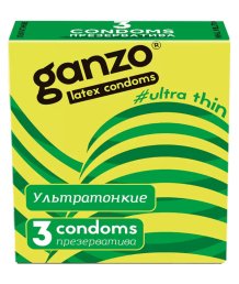Ультратонкие презервативы Ganzo Ultra thin 3 шт