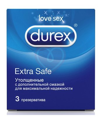 Утолщённые презервативы Durex Extra Safe 3 шт