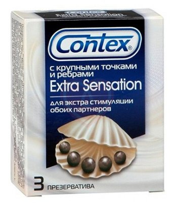 Презервативы Contex Extra Sensation с точками и рёбрами 3 шт