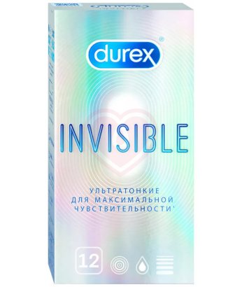 Ультратонкие презервативы Durex Invisible 12 шт