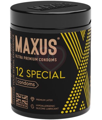 Набор точечно-ребристых презервативов Maxus Special X-Edition 12 шт с кейсом