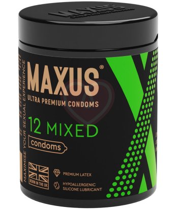 Микс-набор презервативов Maxus Mixed X-Edition 12 шт с кейсом