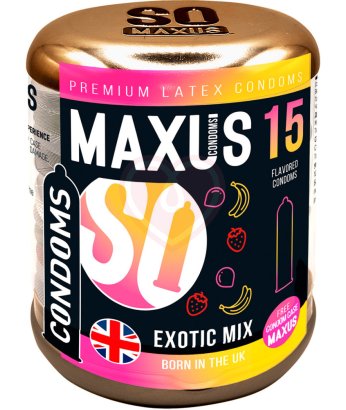 Ароматизированные цветные презервативы Maxus Exotic Mix 15 шт