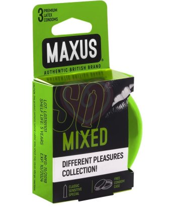 Набор презервативов Maxus Mixed 3 штуки с кейсом