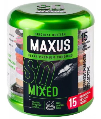 Набор презервативов Maxus Mixed 15 шт с кейсом