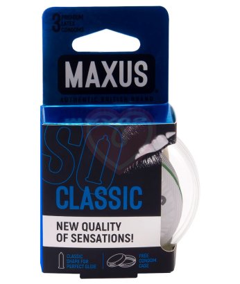 Классические презервативы Maxus Air Classic 3 шт с пластиковым кейсом