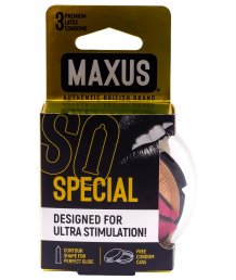 Презервативы с точками и рёбрами Maxus Air Special 3 шт с пластиковым кейсом