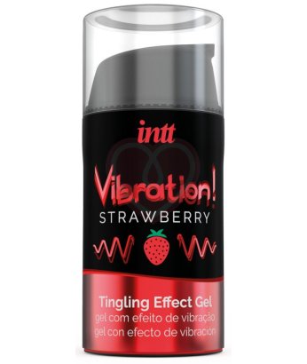 Стимулирующий гель со вкусом клубники Intt Vibration! Strawberry 15 мл