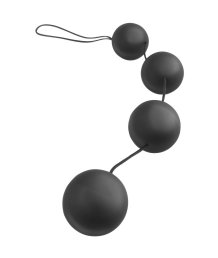 Анальная цепочка со смещённым центром тяжести Deluxe Vibro Balls чёрная
