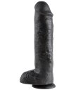 Фаллоимитатор на присоске с мошонкой King Cock with Balls 28 см чёрный