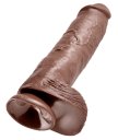 Фаллоимитатор на присоске с мошонкой King Cock with Balls 28 см коричневый