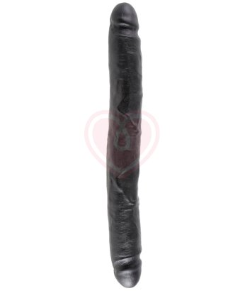 Фаллоимитатор двухсторонний гибкий King Cock Slim Double Dildo 31 см чёрный