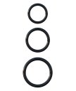 Набор из 3 эрекционных колец Silicone 3-Ring Stamina Set чёрные