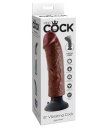 Гнущийся вибратор реалистик на присоске King Cock Vibrating 18 см коричневый