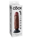 Гнущийся вибратор реалистик на присоске King Cock Vibrating 15 см коричневый