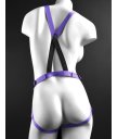 Страпон с ремнями-боди и реалистичной насадкой Dillio Strap-On Suspender фиолетовый