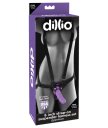 Страпон с ремнями-боди и рельефной насадкой Dillio Strap-On Suspender фиолетовый