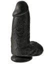 Толстый фаллоимитатор с мошонкой на присоске Pipedream King Cock Chubby черный