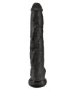 Огромный фаллоимитатор на присоске с мошонкой King Cock with Balls 37 см чёрный