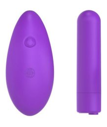 Трусики с вибратором и пультом Crotchless Panty Thrill-Her фиолетовые