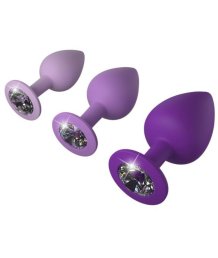 Набор анальных пробок со стразами Her Little Gems Trainer Set фиолетовый