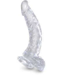 Гелевый фаллоимитатор изогнутой формы King Cock Clear 16 см прозрачный