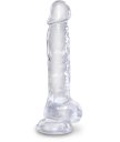 Гелевый фаллоимитатор с мошонкой King Cock Clear 16 см прозрачный
