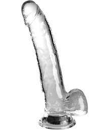 Гелевый фаллоимитатор с мошонкой King Cock Clear 20 см прозрачный