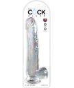 Гелевый фаллоимитатор с мошонкой King Cock Clear 25 см прозрачный
