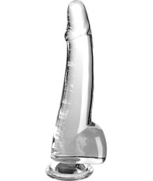 Гладкий гелевый фаллоимитатор с мошонкой King Cock Clear 19 см прозрачный