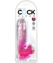 Гелевый фаллоимитатор с мошонкой King Cock Clear 13 см розовый