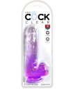 Гелевый фаллоимитатор с мошонкой King Cock Clear 13 см фиолетовый