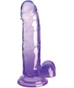 Гелевый фаллоимитатор с мошонкой King Cock Clear 15 см фиолетовый