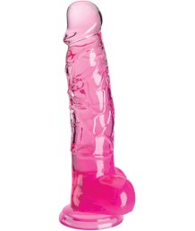 Гелевый фаллоимитатор с мошонкой King Cock Clear 16 см розовый
