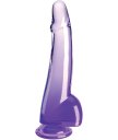 Гладкий гелевый фаллоимитатор с мошонкой King Cock Clear 19 см фиолетовый
