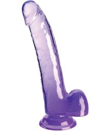 Гелевый фаллоимитатор с мошонкой King Cock Clear 20 см фиолетовый