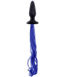 Анальная пробочка с синим хвостиком Unicorne Tails