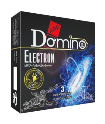 Презервативы Domino Electron с ароматами Мяты, Лаванды и Банана 3 шт