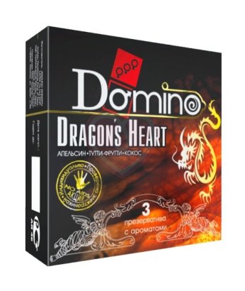 Презервативы Domino Dragon's Heart с ароматами Апельсина, Фруктов и Кокоса 3 шт