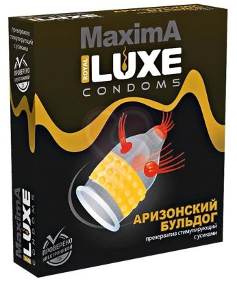 Презерватив Luxe maxima Аризонский Бульдог с усиками и шариками 1 шт