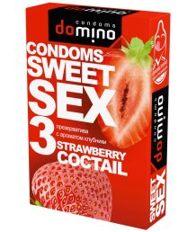 Оральные презервативы Domino Sweet Sex Клубничный коктейль 3 шт