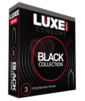 Чёрные презервативы Luxe Royal Black Collection 3 шт