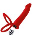 Насадка для двойного проникновения с вибропулей Toyfa Double Penetration Vibration красная